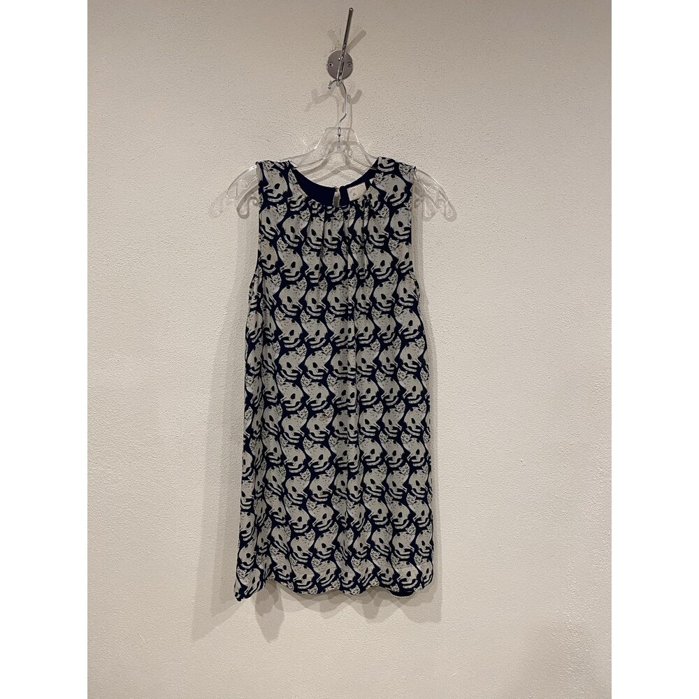 Anthropologie Postmark Cat Dress Womens Small Blue Sleeveless Shift Short